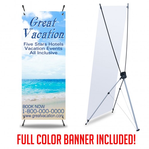 X-Banner Custom Full Color Print and Stands
